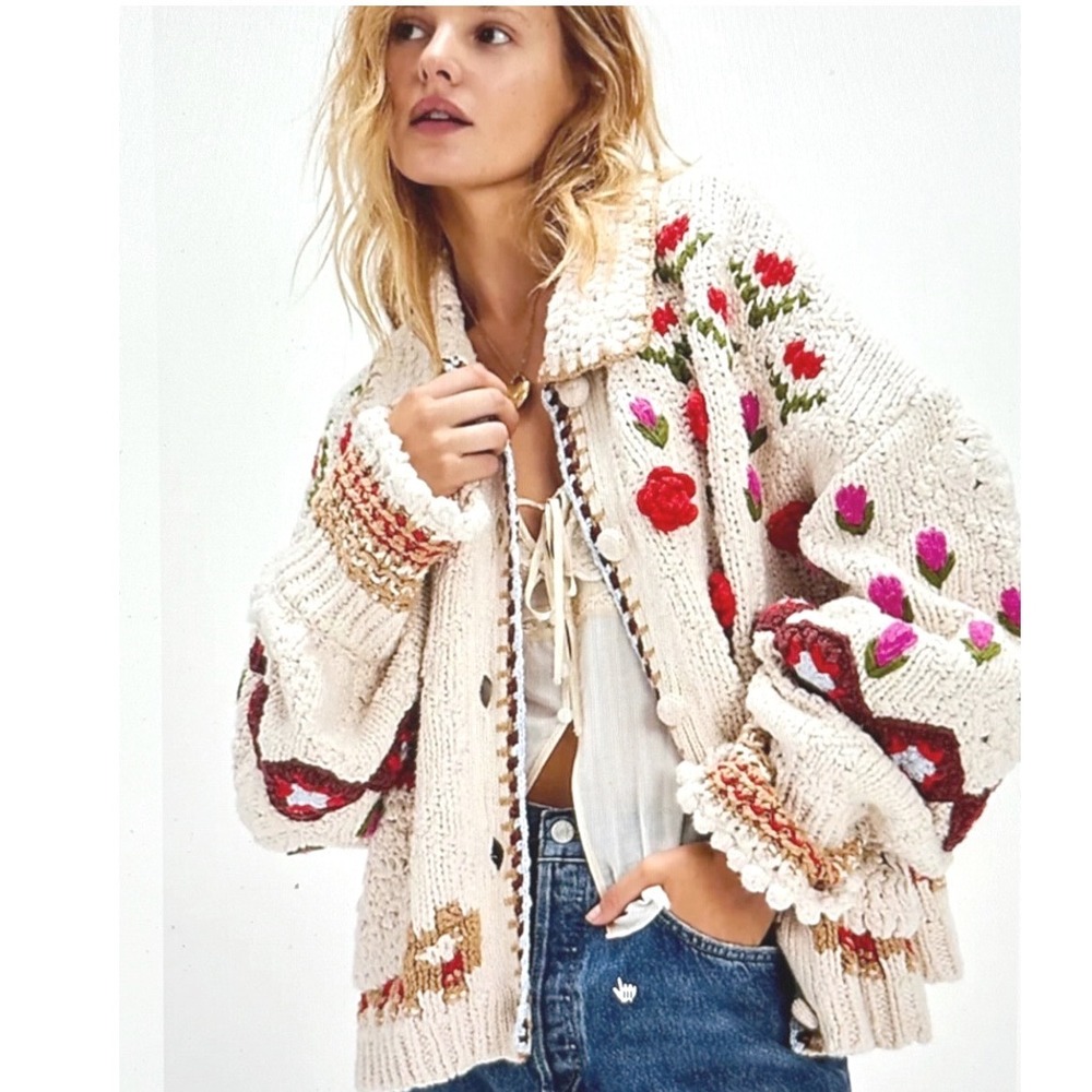 Free People Rosebud Cardigan - Picture 2 of 16